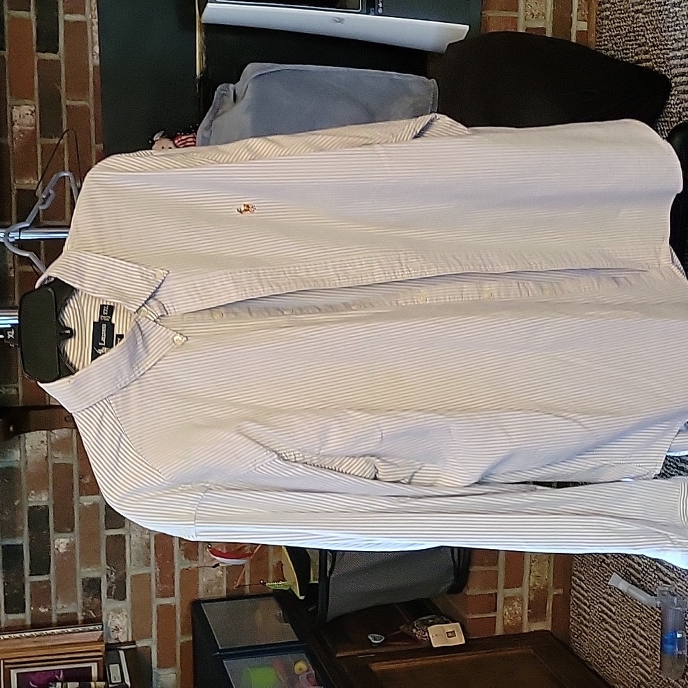 Sz Xxl Ralph Lauren classic fit blue stripe oxford ls button down shirt
